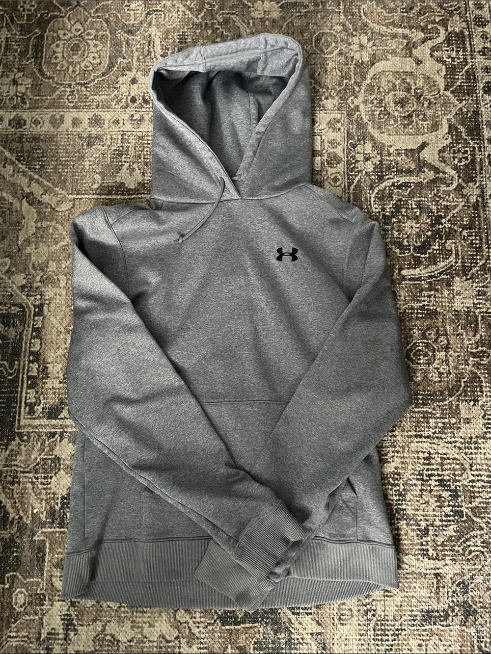 Under Armour Gray Pullover Hoodie with Black Logo